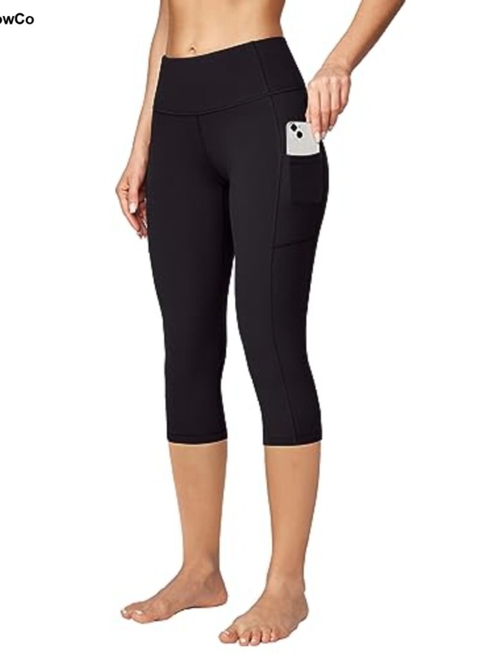 Women's High Waisted Capri Leggings with Pockets 4-Way Stretch Yoga Pants